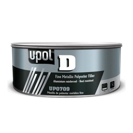 U-Pol SMOOTH METALLIC BODY FILLER-SILVER GRAY, Liter UP0709